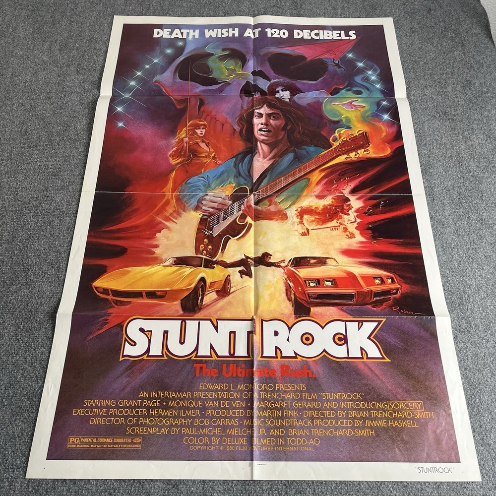 STUNT ROCK Movie POSTER 27x41 Margaret Gerard Smokey Huff Richie King Greg Magie